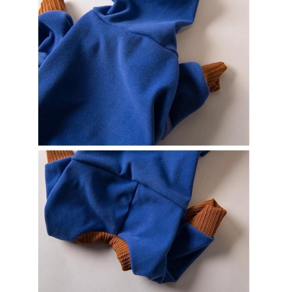 Casual Style High Neck Dog Jumpsuit Plush Breathable Pet Turtleneck Cold-Proof Stretchy Dog Four Legged Clothes for Puppy Dogs