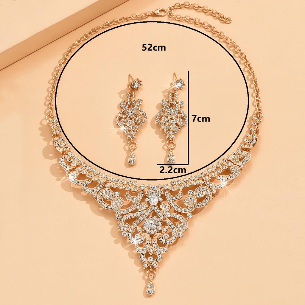 Design sense palace style Zircon set, high-end luxury rhinestone inlaid women's Zircon accessories
