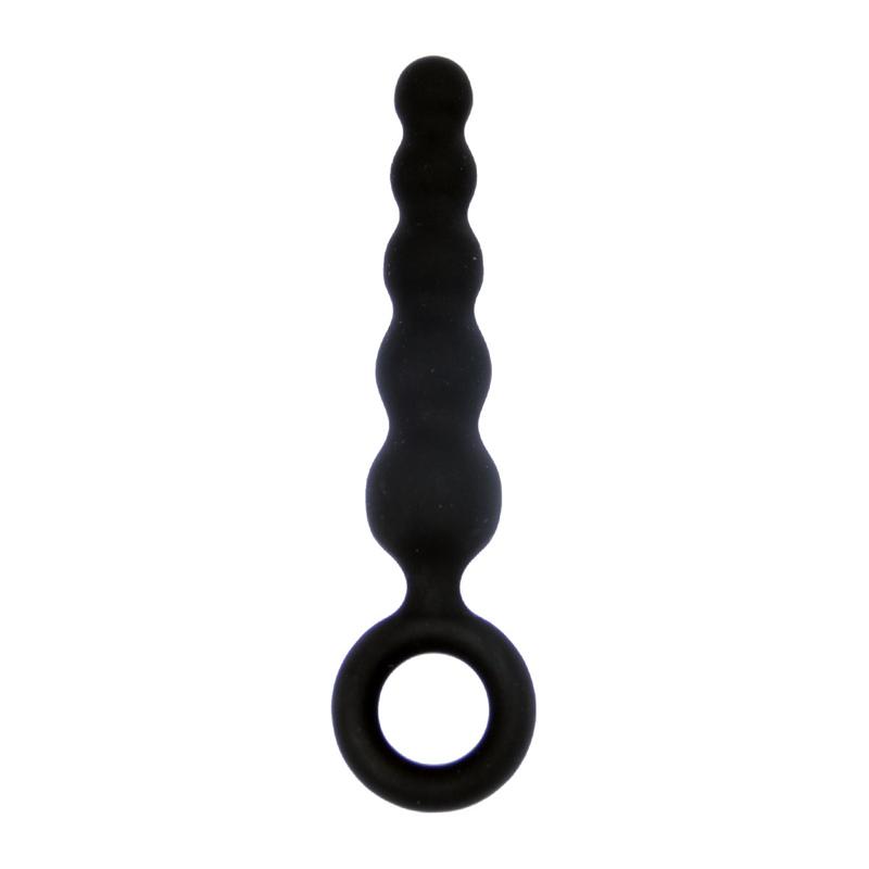 New Five-Inch Chain Black Silicone Back Court Anal Plug Back Court Pull Beads Sex Toys Anal Plug Adult Products