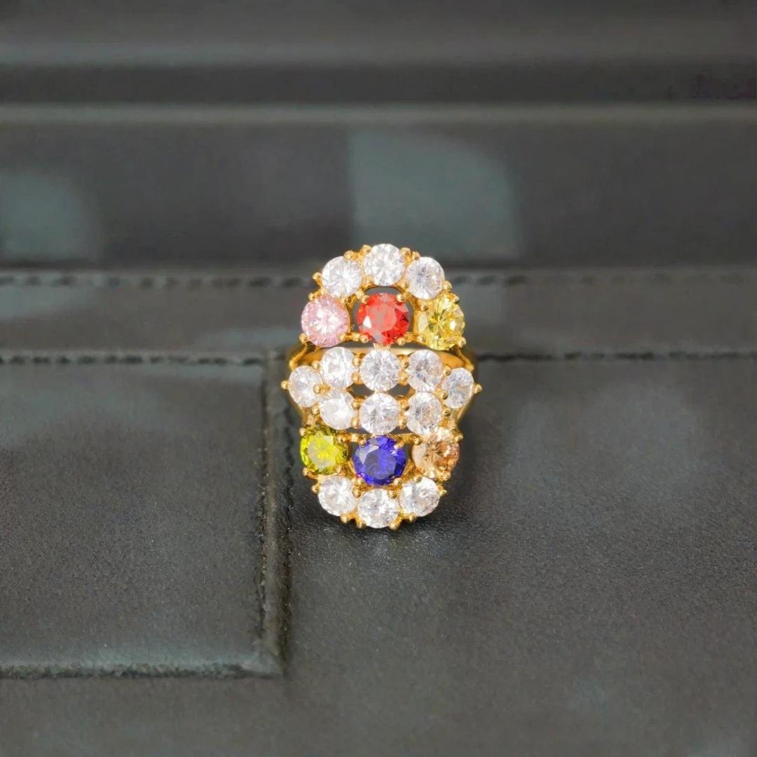 

Small Size 6 7 Wedding Round Ball Ring for Women Gold Silver Plated Colorful CZ Stainless Steel Jewelry Bague 7