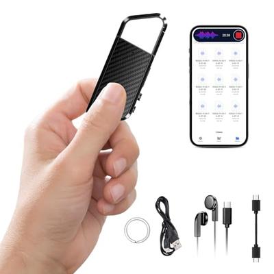Compact Voice Recorder with 32GB Built-in Memory, AI Noise Reduction, 360° High-Quality Recording, Up To 800 Hours of Recording Time, Portable Recordi