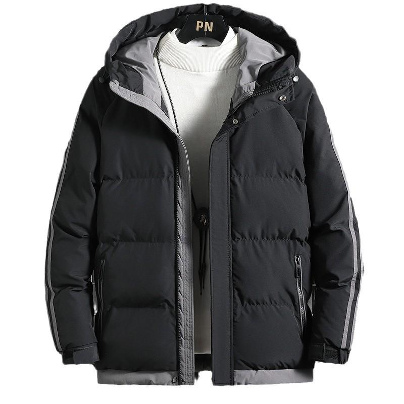 Hooded Down Cotton Jacket Men's Middle-aged Young and Thickened Warm Cotton Jacket Winter Jacket Top Hooded Padded Jacket Cotton Jacket Cotton Jacket