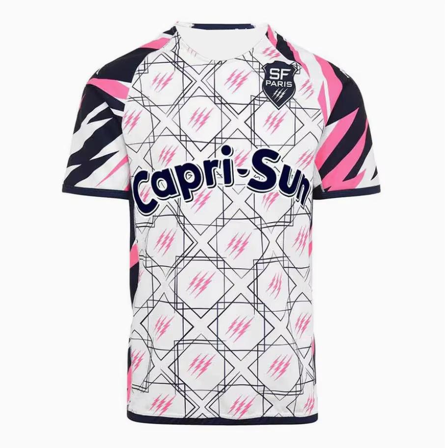 

Новая мужская спортивная футболка для регби, футболка «Париж Стад де Франс», третья футболка, с круглым вырезом, свободная, быстросохнущая, для улицы, фитнеса, повседневная XL