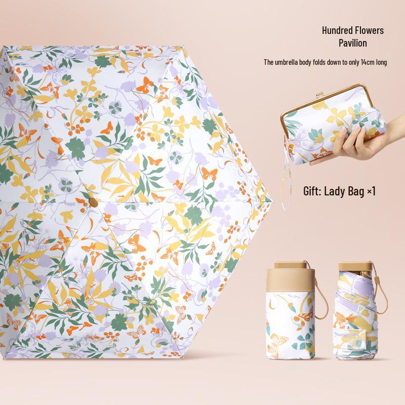 

Жіноча компактна парасолька від сонця та дощу: Захист від УФ-променів, Сонцезахисний крем, Портативна, Налаштовувана, Парасолька високої цінності Gold Rod and Frame - Dual-use for Sun and Rain