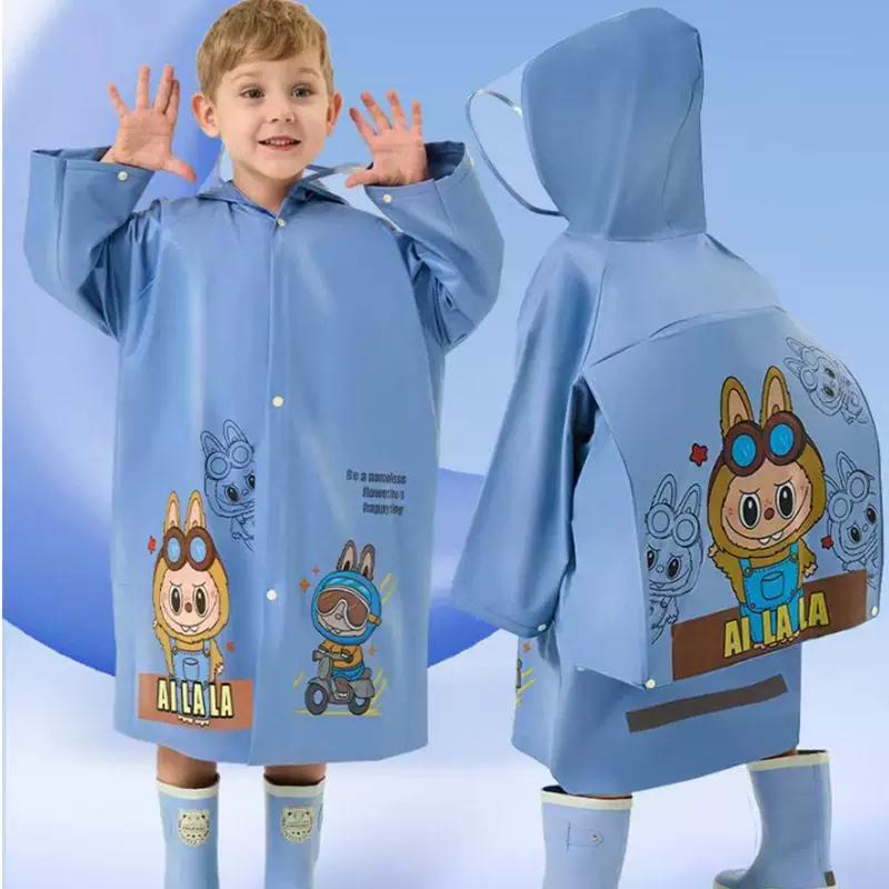 Children's Raincoat for Girls, Kindergarten Kids, with Backpack Space, Waterproof Rain Poncho for Older Kids, New Model