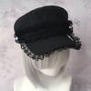 Cool Black Y2K Hat Girl Double Layer Lace Outdoor Sun Hat Versatile Lace Beret Caps  Women Ladies