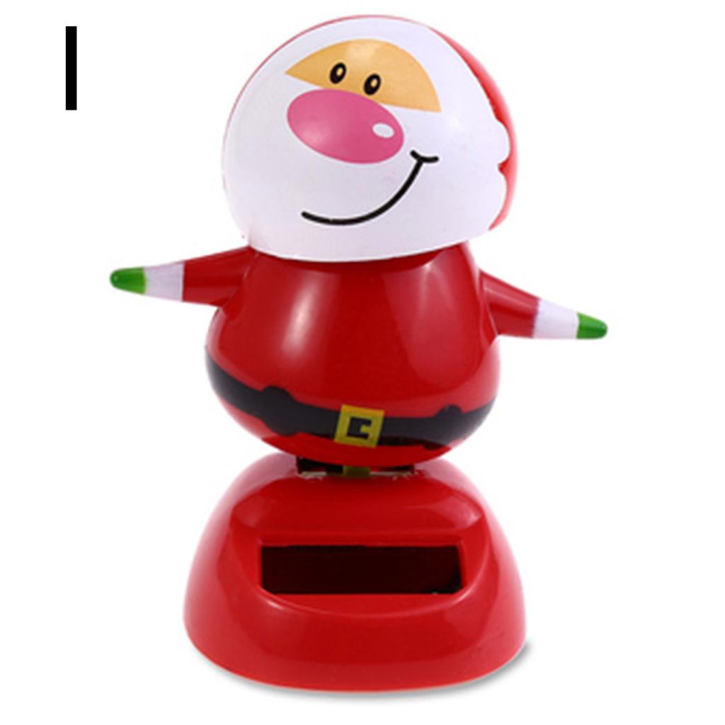 2022 Christmas Cute Car Ornament Solar Dancing Christmas Tree Snowman Santa Claus Elk Automatic Swing Car Interior Decoration