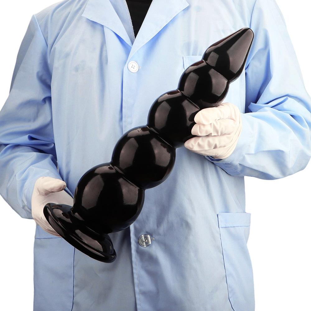 Black PVC Extra Large Anal Plug with Suction Cup Big Thick Fisting Dildo Anal Expander Masturbator Sex Toy