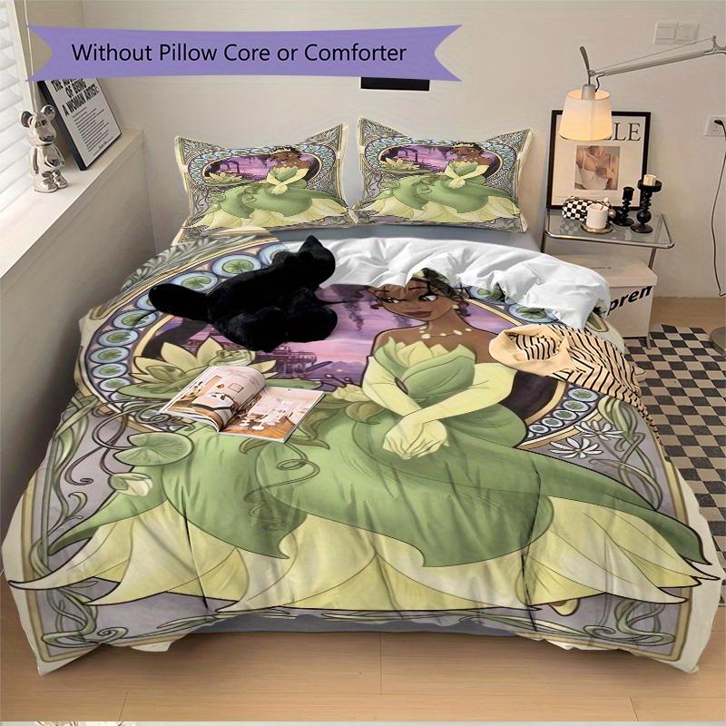 

3pcs Tiana Princess Bedding Set 1 Soft Quilt Cover + 2 Pillowcases, Machine Washable Suitable for All Seasons B095 260x240cm