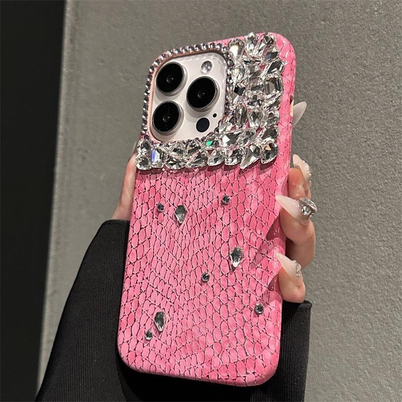 [High quality] Snake stacking diamond Apple 17 mobile phone case is suitable for 13/14/15 new 3-pack mobile phone case