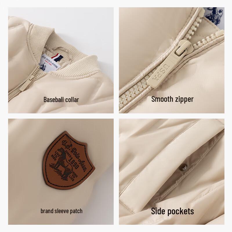 U.S. Polo Assn. Women's Baseball Collar Duck Down Jacket