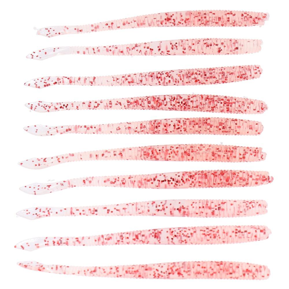 40PCS Soft Simulation Fishing Lure 10cm Fishing Bait Earthworm Bait  Freshwater Fishing