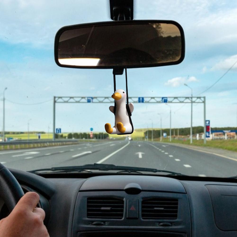 Cute Yellow Little Duck Car Pendant Vehicle Interior Decor Birthday Gift Auto Decoraction Ornaments Swing Duck