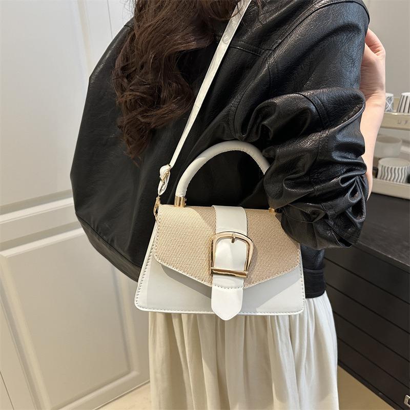 Bag women's new casual aesthetic texture retro fashion portable simple shoulder crossbody small square bag