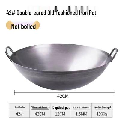 Professional Cast Iron Stir-Fry Wok