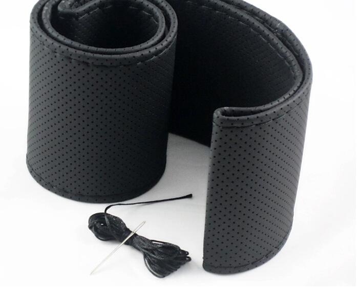 Hand Sewing Steering Wheel Cover Microfiber Leather Sweat-absorbent Breathable Car Steering Wheel Cover