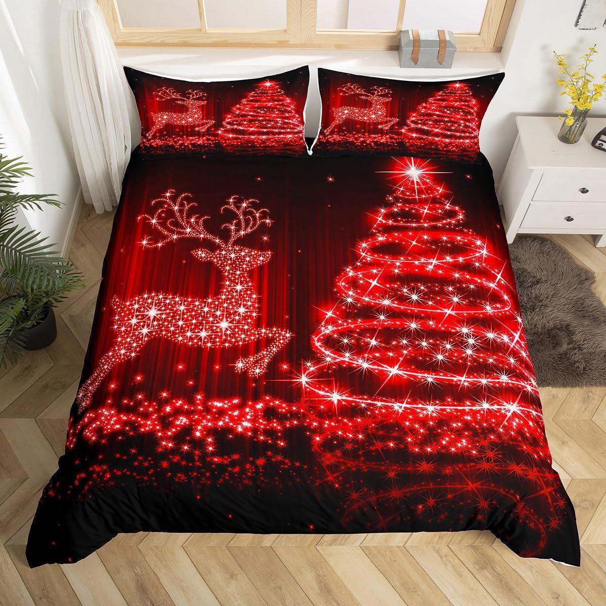 Christmas-themed Down Comforter Set Bedding Set 3-piece Duvet Cover Set 135*200cm