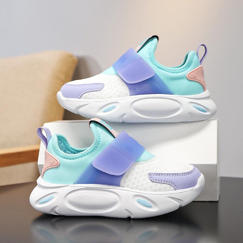 Boys' Shoes Summer New Style Children's Slip-on Mesh Shoes Breathable Mesh Girls Soft Bottom Sports Running Shoes