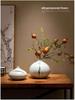 Zen Dried Flowers Vase Ornament for Dining Table, Entrance Hall, Living Room, or TV Cabinet