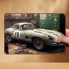 Racing Car Retro Style Metal Decorative Painting for Garage Room Decor