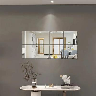 New Self-Adhesive Mirror Wall Stickers 1.6mm Thick Flexible Acrylic Mirror Sheet DIY 20/30/40cm Makeup Mirror Bedroom Decor