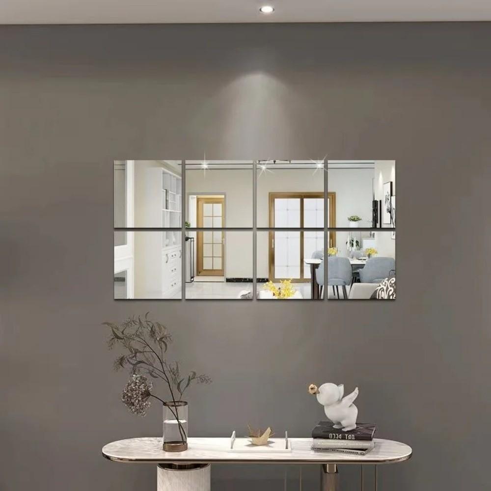 Self-Adhesive Acrylic Mirror Sheet 20/30/40cm Non Glass Mirror Stickers  Home Office