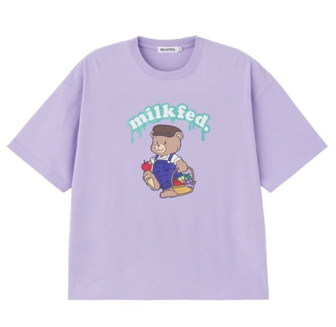 

Milkfed Casual GLITTER BEAR FRUIT WIDE TEE in LtPURPLE Women s S/S