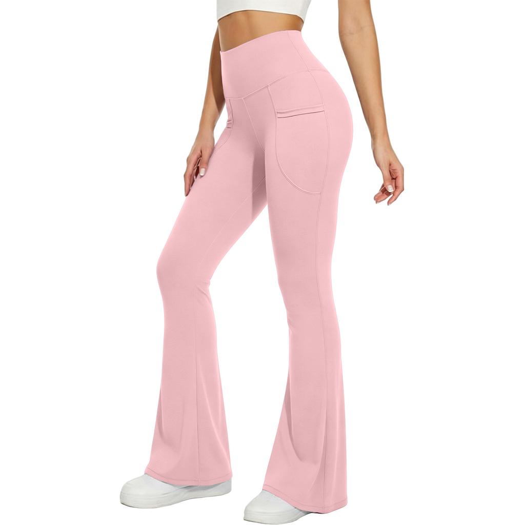 High Waisted Flared Yoga Pants for Women, Color Wide Leg Bell Bottoms