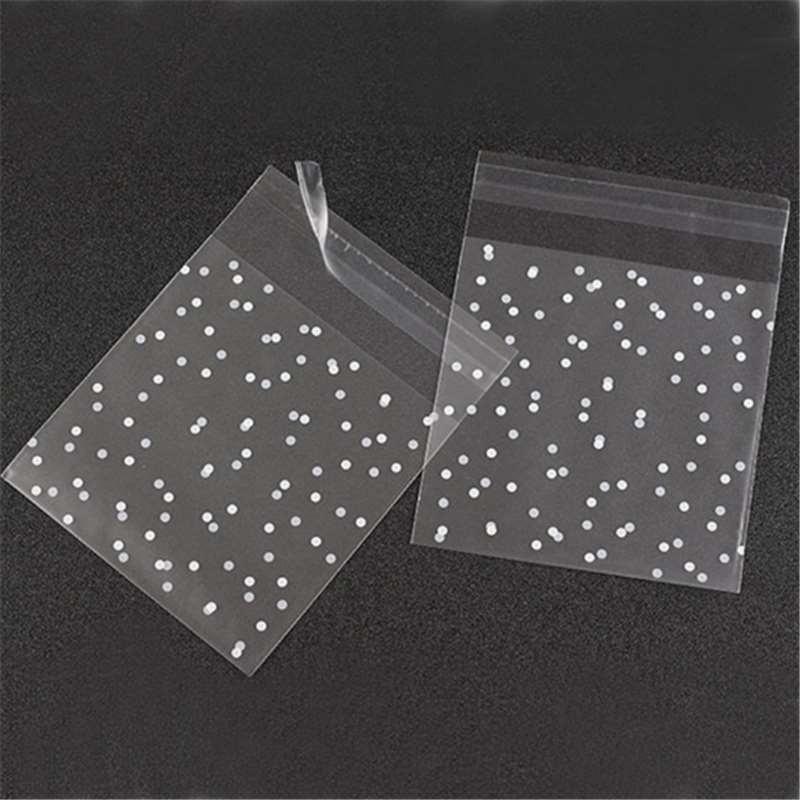 100pcs/set Food Grade Plastic Dessert Bag Cute Cookies Packing Bags