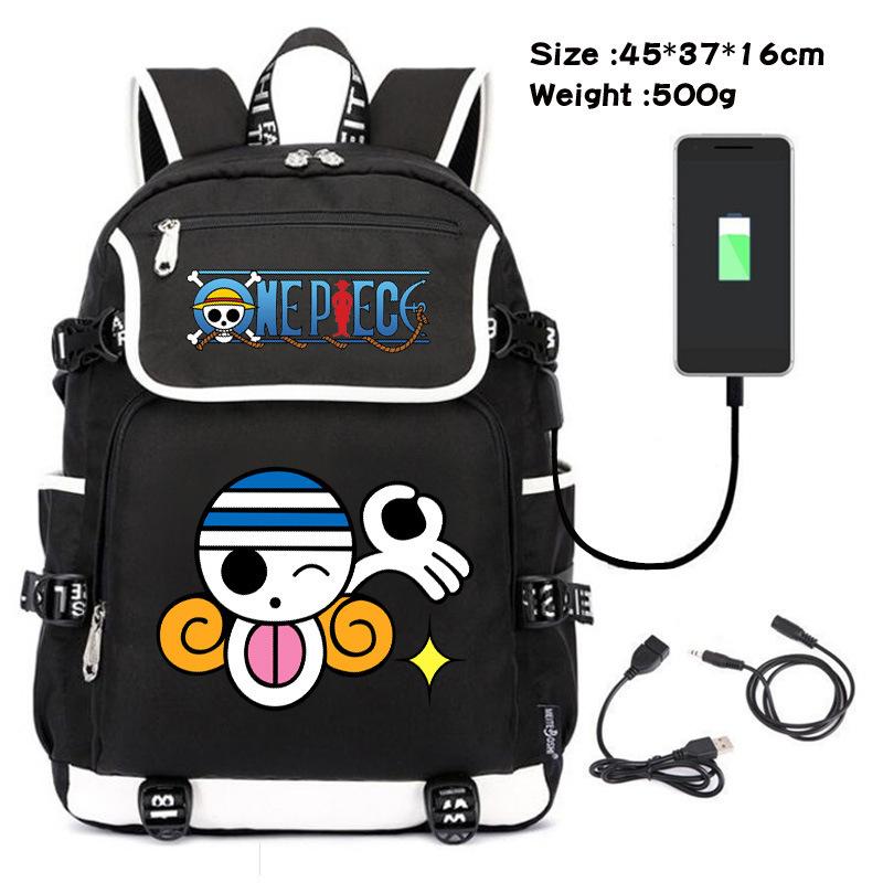 One Piece themed student backpack with fashionable and versatile printed design.