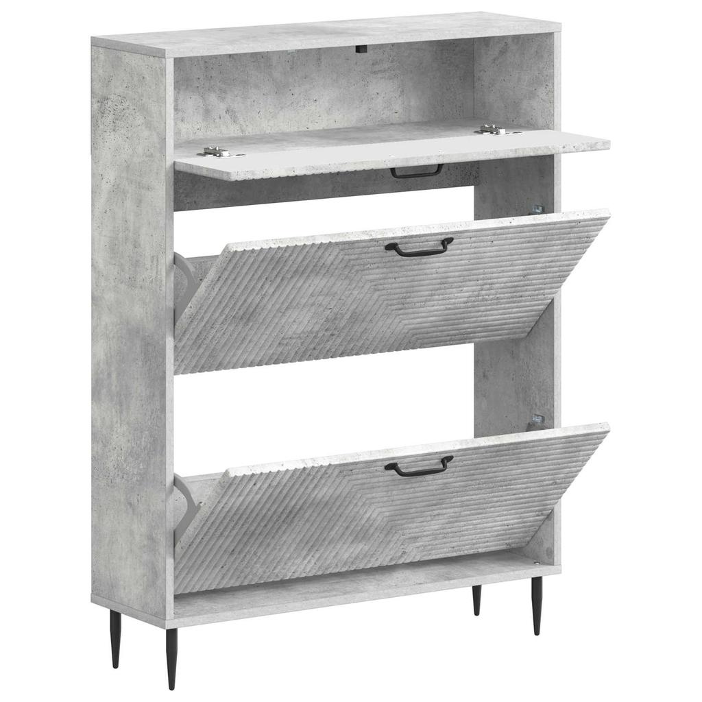 Shoe Cabinet HAARLEM 78 x 24 x 103 cm Engineered Wood Concrete Grey