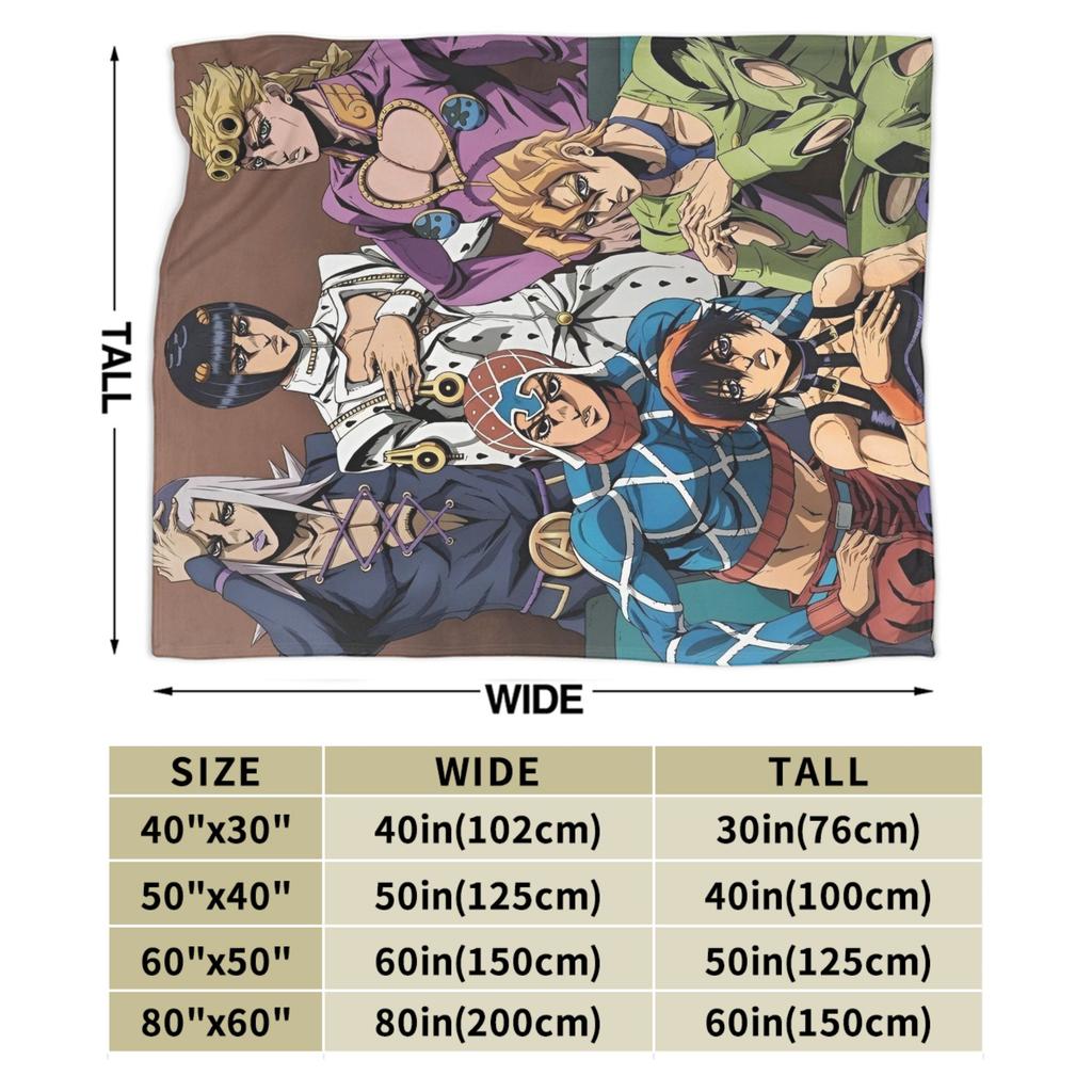JoJo Golden Blankets Flannel J-JoJos Bizarre Adventure Breathable Ultra-Soft Throw Blankets for Home Car Quilt