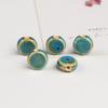 Flower glaze blue ceramic beads loose beads handmade DIY necklace accessories material beads