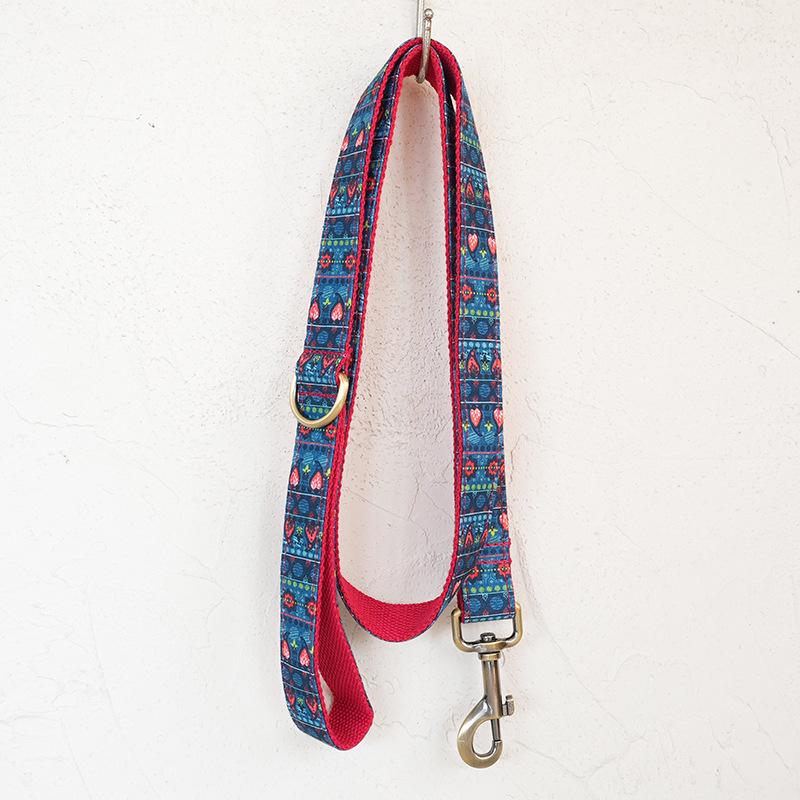 MUTTCO Red Lotus Dog Collar & Leash Set with Bronze Buckle - UDC-200T XS