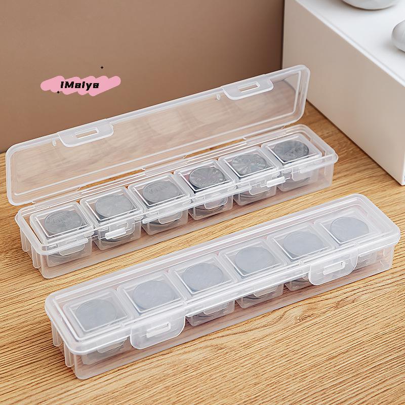 Clear Rectangular Plastic Coin Storage Case Capsules Container Holder Bins for Organizing And Storing Coins