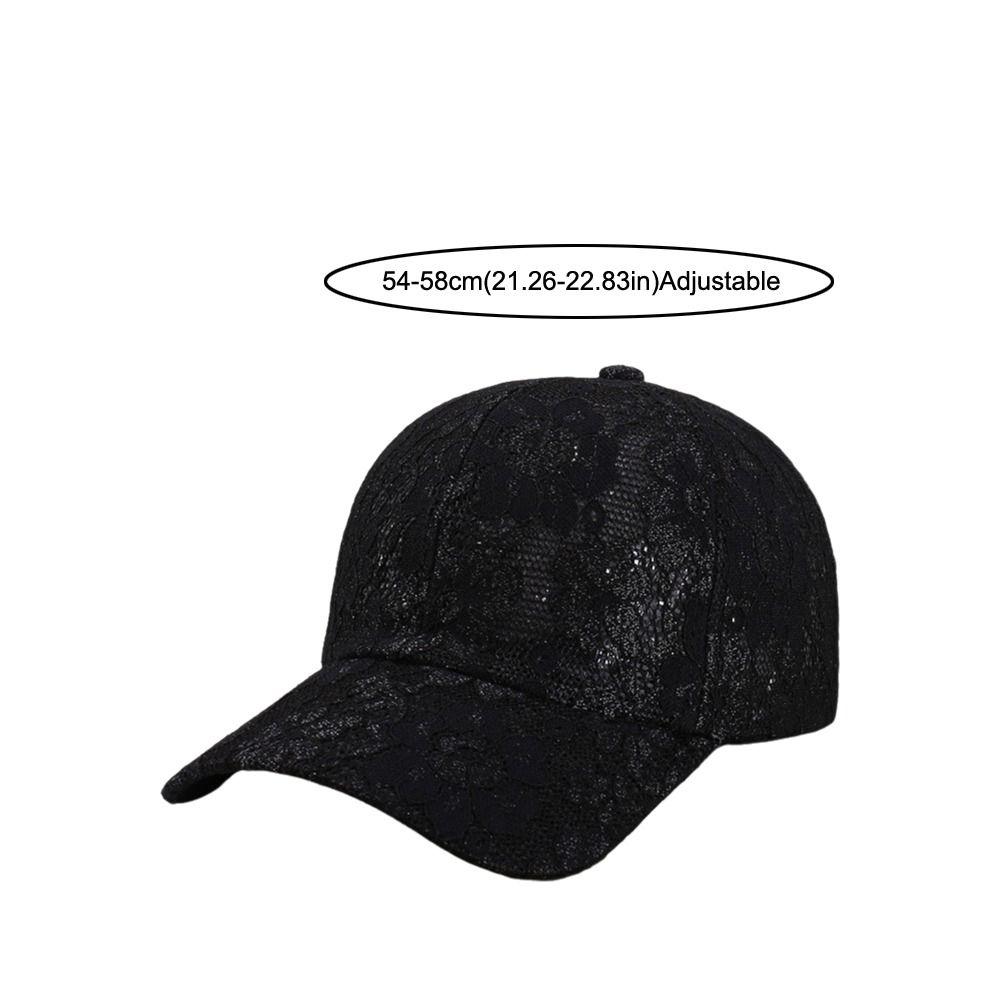 Verstellbare Baseballkappe mit floraler Spitze Atmungsaktiver Streetwear-Hut Modischer Netz-Baseballhut Für Damen