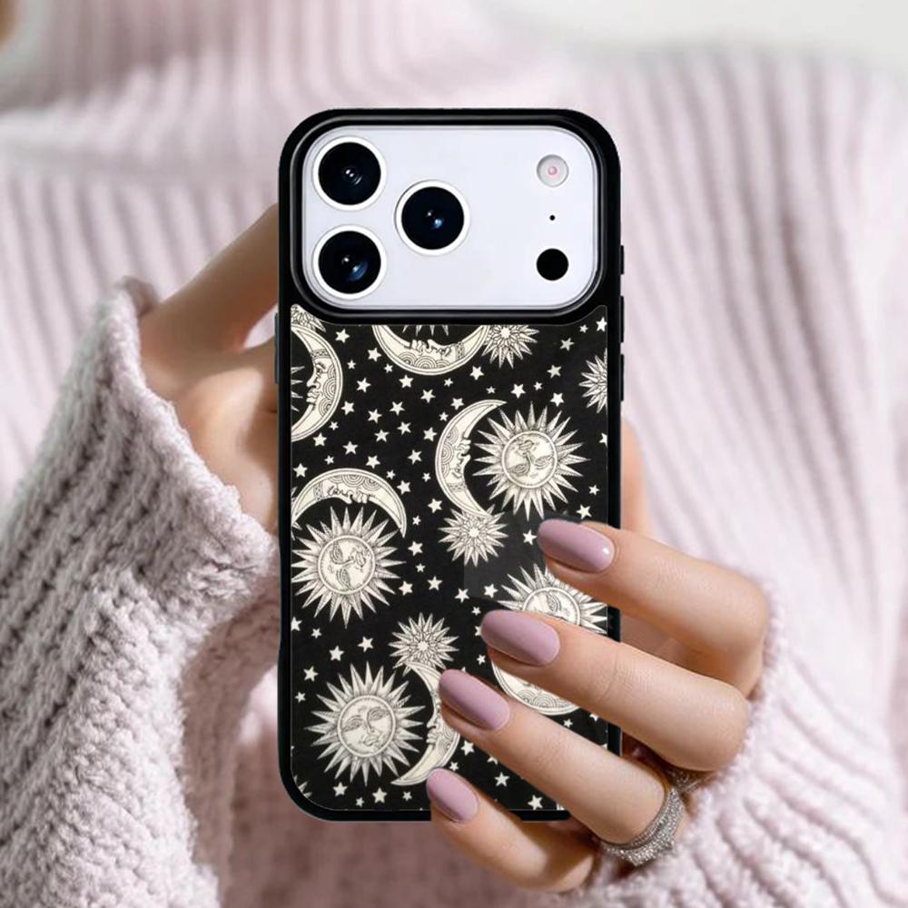 Himmlisches Mosaik Sonne Mond Handyhülle Für Apple iPhone 17 Air 16E 15 14 Plus 13 12 11 Pro Max Mini Funda Abdeckung