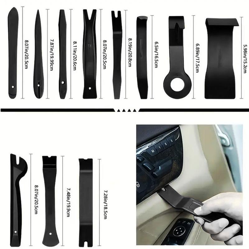 12PCS Auto Trim Removal Tool Kit No-Scratch Tool Kit for Car Audio Dash Panel Window Molding Fastener Remover Tool Kit-Black