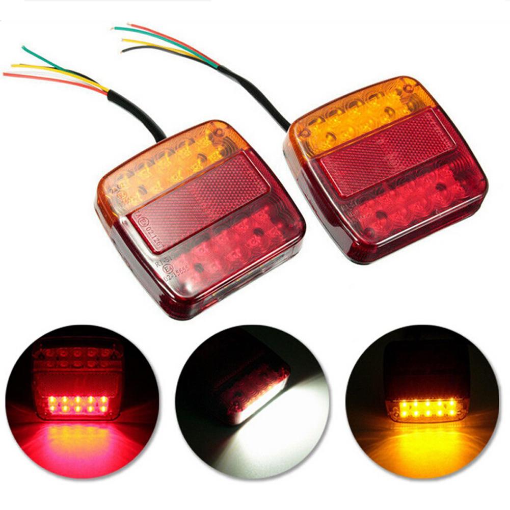 2Pcs Trailer Tail Lights Super Bright 12V Taillight Turn Signal Indicator Rear Reverse Brake Stop Lamp for Trailer Truck Caravan