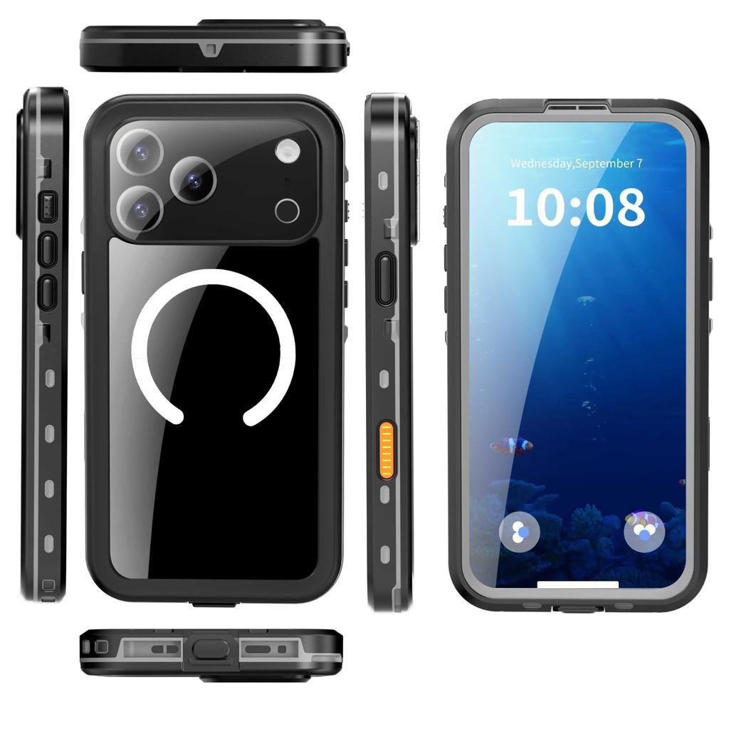 For iPhone 17/17 Air/17 Pro/17 Pro Max IP68 Waterproof Phone Case 360 Full Coverage Screen Protection Underwater Diving Case iPhone Shockproof Cover