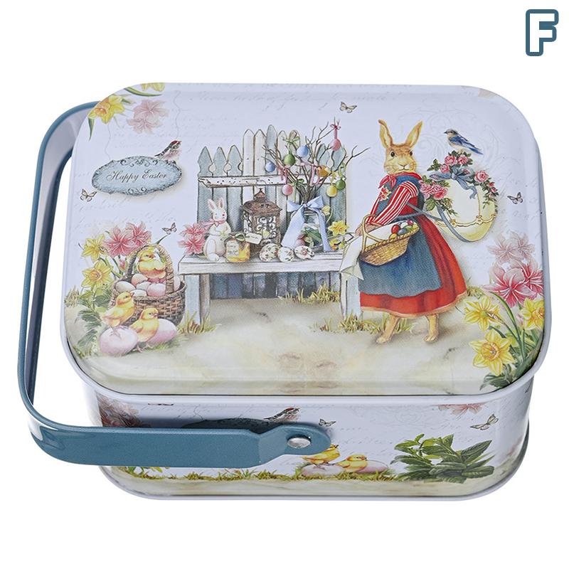 

Vintage Small Suitcase Storage Tinplate Candy Box Gift Box Easter Decoration