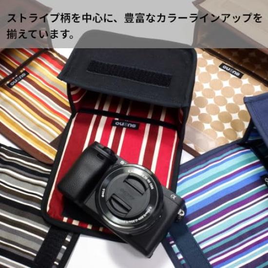 Suono Sony Case for Power Zoom Lens Kit with Carabiner Handmade SONY Made In Japan for 6400 / 6300 / 6100 (Cocoa/Siena Orange) 6400