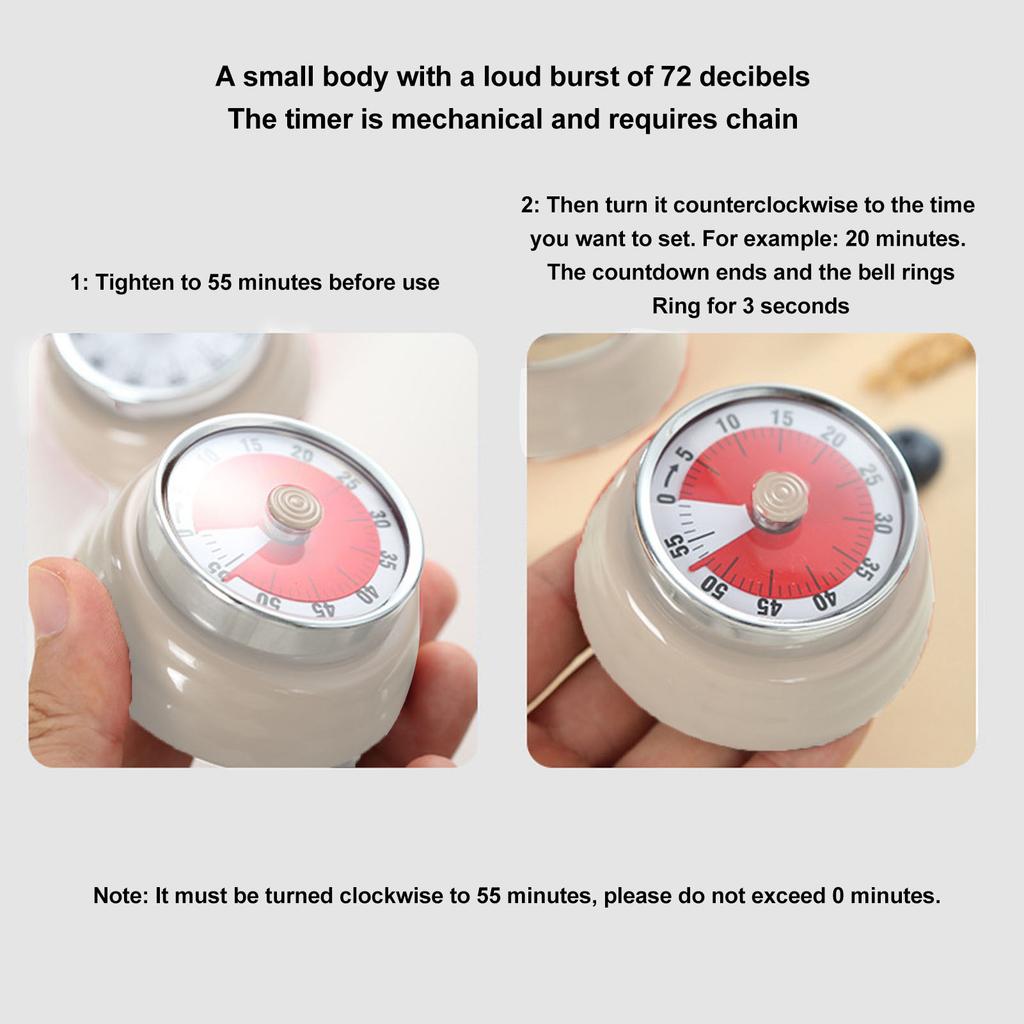 Magnetischer Runder Timer 60 Minuten Visueller Countdown-Timer für Lehrer Klassenzimmer Kinder Hausaufgaben Lesen Erwachsene Kochen Fitnessstudio