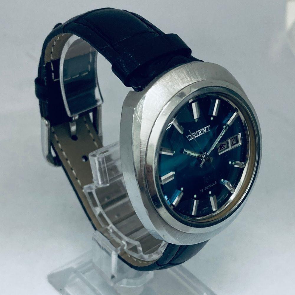 Used [Men's Watch] Rare ORIENT AAA 19JEWELS Blue Gradient Dial Day Date G104960 Vintage