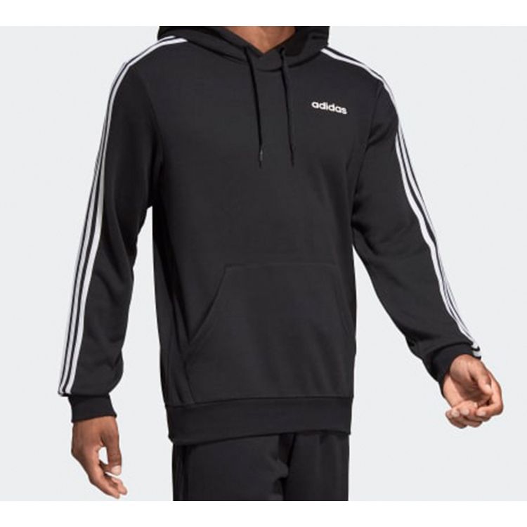 Adidas Three-Stripe Hoodie Men Hoodies Black DU0498