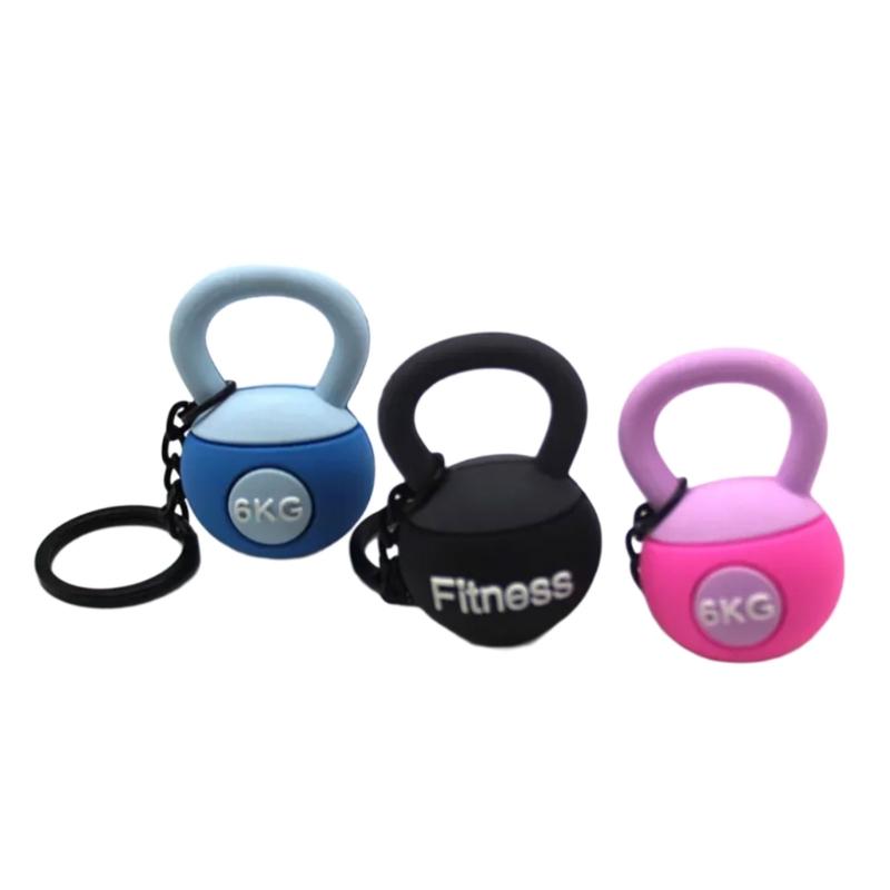 3D Kettlebell Keychain Bag Accessory Portable Kettlebell Keychain Pendant Keyrings Charm For Decorating Keys And Bags