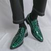 Men Derbys Oxford Leopard Print Personality Nightclub Leather Business Shoes Men's Tuxedo Wedding Dance Shoes Red Green Plus Size