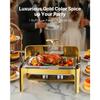SucceBuy 9Qt Roll Top Chafing Dish Buffet Stainless Steel Chafer with Full Size Pan Visible Lid Rectangle Catering Warmer Server