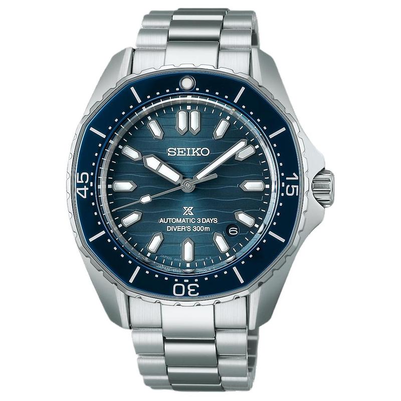 SEIKO prospex 300 meters waterproof automatic/manual mechanical movement Steel Strap 41.3mm men s watch blue dial SPB483 синий