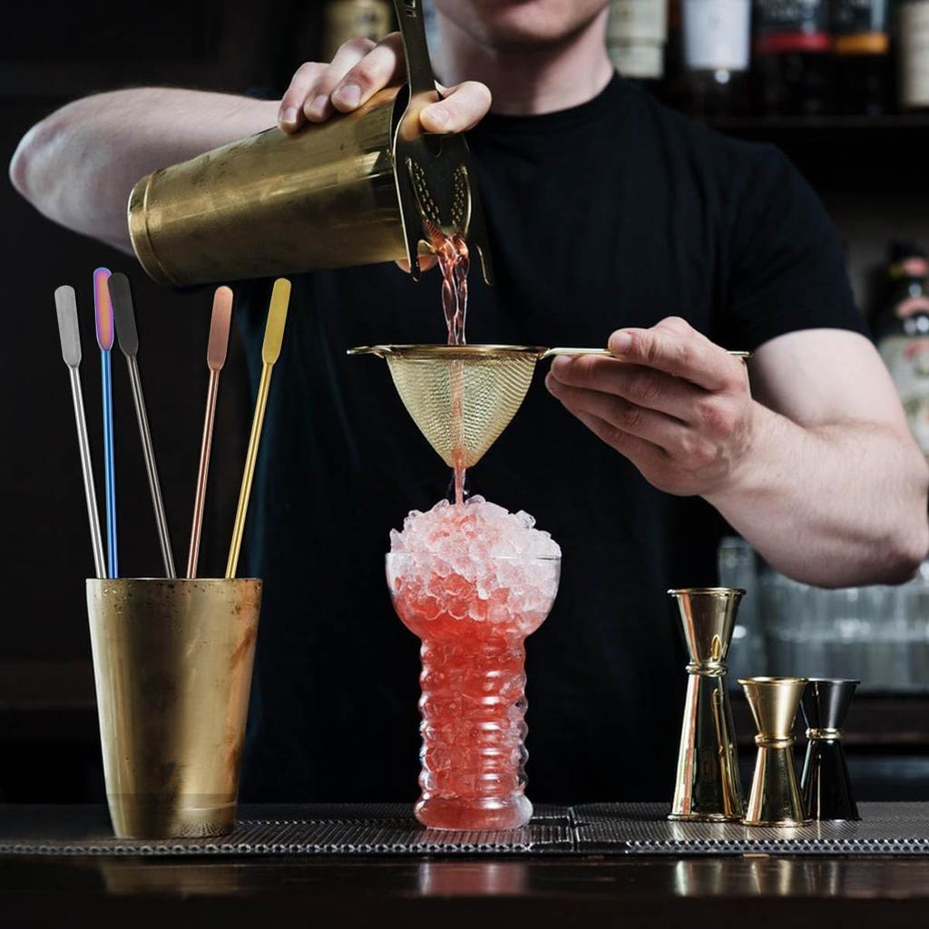 Coffee Stick Stainless Steel Swizzle Stick Reble Metal Stir Sticks Cocktail Coffee Drink Stirrer Spoon Beverage Cocktail Stirrers Stir with Small